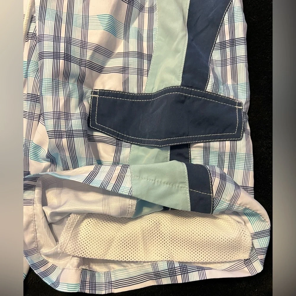 EUC Sonoma Plaid Swim Shorts with Pocket Men’s Large & drawstring waist